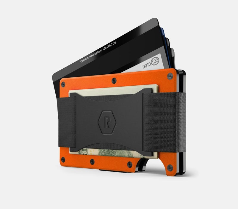 The Ridge Ridge Wallets for Men Compatible with Magsafe - Slim Minimalist Compact Wallet and Card Holder, RFID Protected Front Pocket Wallets for Men with Integrated Cash Strap (Basecamp Orange) - Image 2